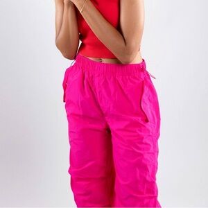 Pink Joggers-elastic waistband and hem